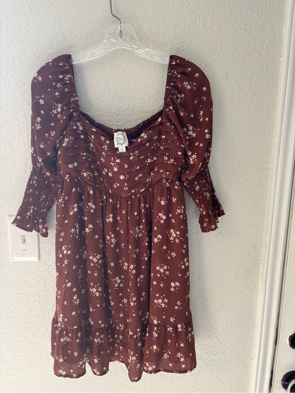 Blue Rain Brown Floral Mini Dress